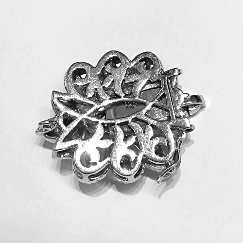Chiusura Perle Smeraldo Diamanti ct 0,19 Oro 18 kt