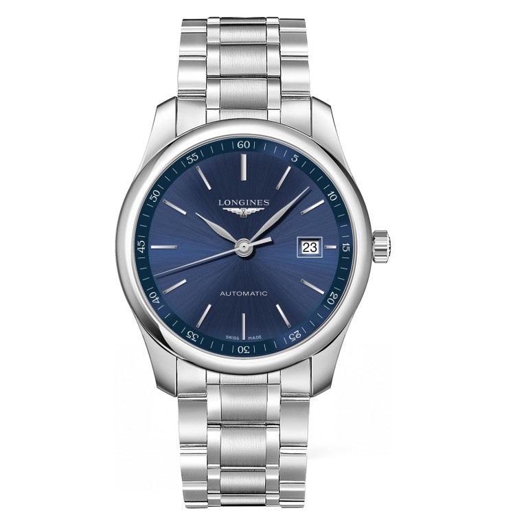 LONGINES MASTER COLLECTION L2.793.4.92.6  misura 40 x 9,5 mm Automatico Acciaio Quadrante Blu con Diamanti