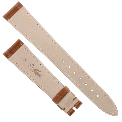 Cinturino Coccodrillo marrone gold miele 18/14  sottile, forma classica, per orologi ultrapiatti quarzo e carica manuale