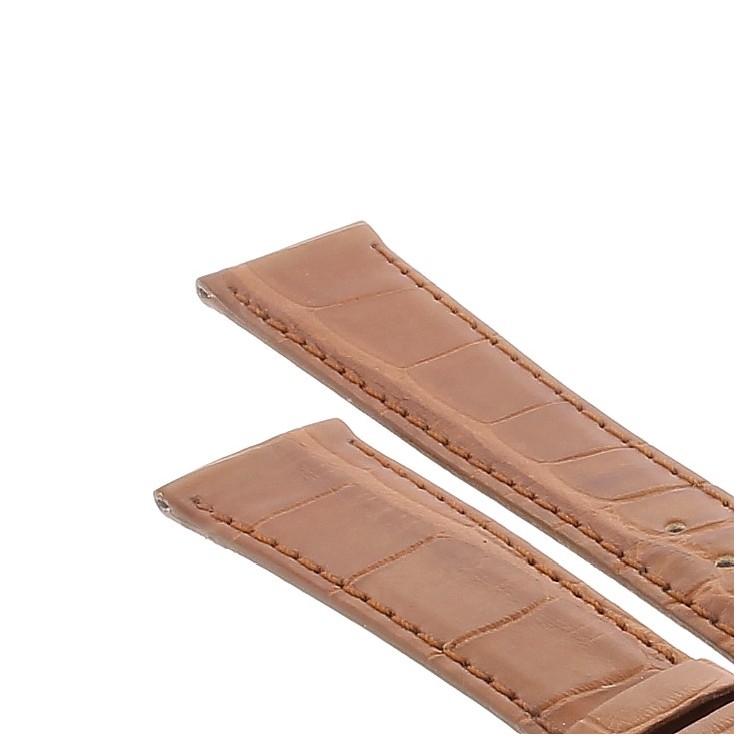 Cinturino Coccodrillo marrone gold miele 18/14  sottile, forma classica, per orologi ultrapiatti quarzo e carica manuale