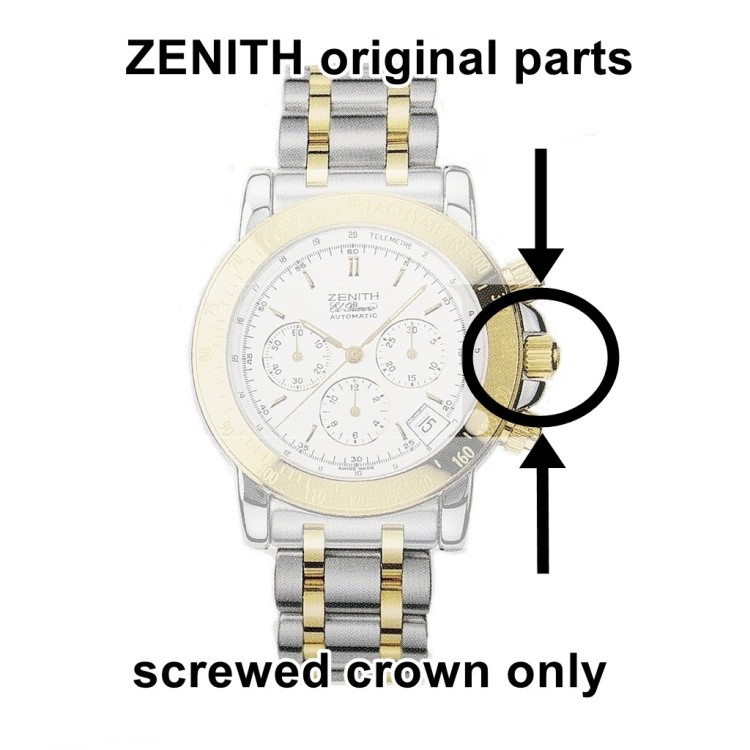 Zenith Corona a vite in acciaio PVD oro giallo finitura lucida El Primero Rainbow e simili