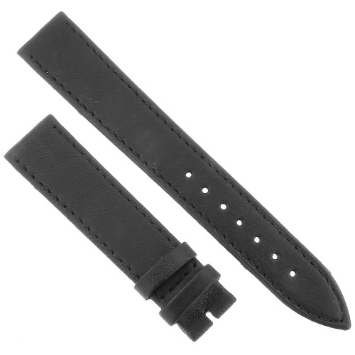 Cinturino Agnello Nero opaco 18/16 mm Piatto classico
