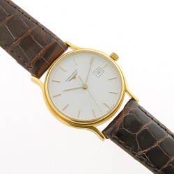 LONGINES vintage Ladies L4.171.6.12.2 yellow gold18 kt Quartz, white dial, index, diameter 29 mm 2