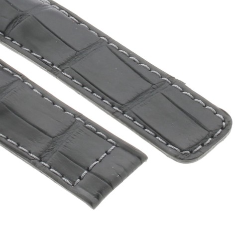 Tag Heuer Cinturino Monaco Alligatore Nero Non Originalecuciture chiare 22/18 mm