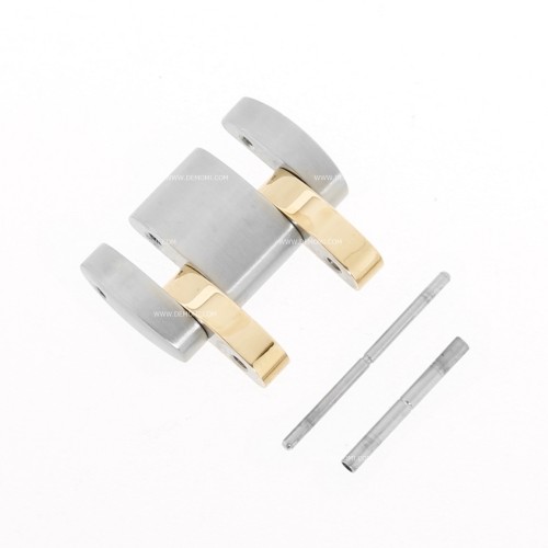 Zenith Maglia per Bracciale Rainbow. Finitura acciaio e oro giallo PVD Misure: 17,5x10x3,5 mm