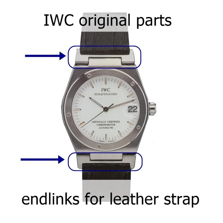 IWC Cinturino coccodrillo Nero 19/16 mm con attacchi cassa per Ingenieur