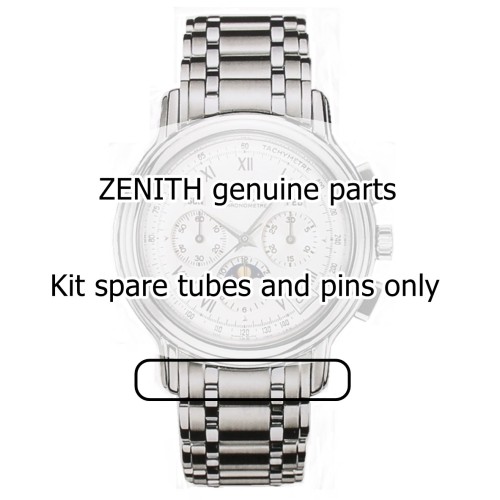 Zenith kit 2 perni e 2 tubi  in acciaio attacco cassa per Chronomaster 02.0240.410 e simili
