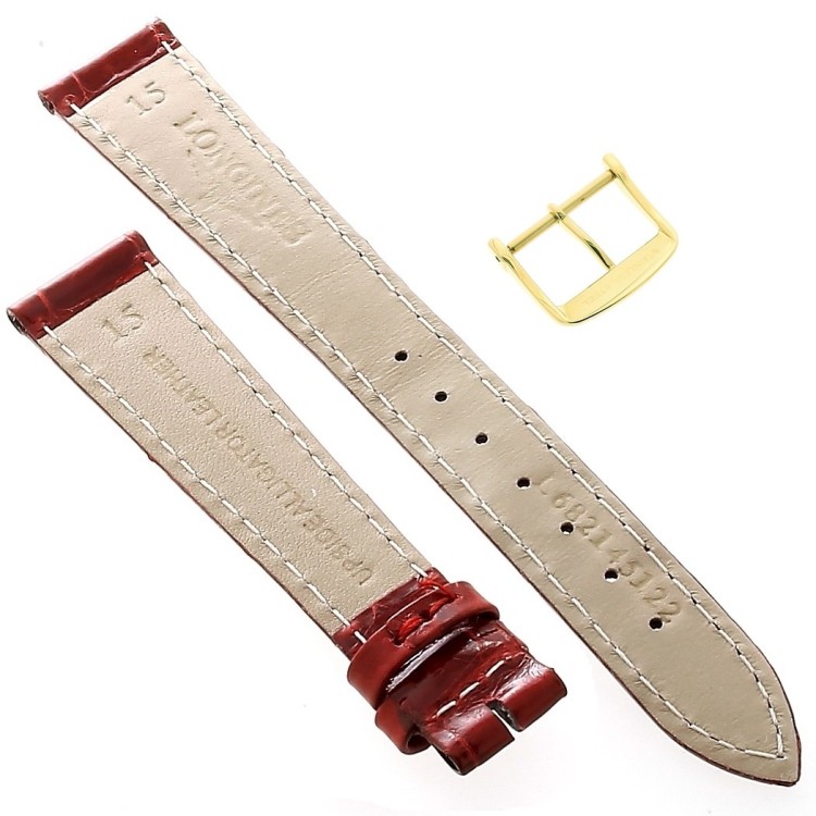 Longines Cinturino Alligatore L682145122 FG Rosso  Lucido 15 - 12 mm