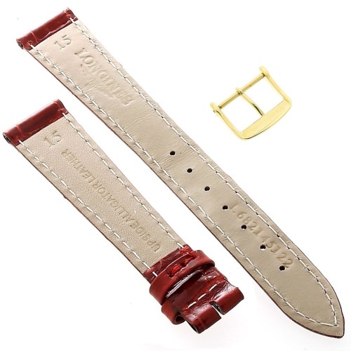 Longines Cinturino Alligatore L682145122 FG Rosso  Lucido 15 - 12 mm