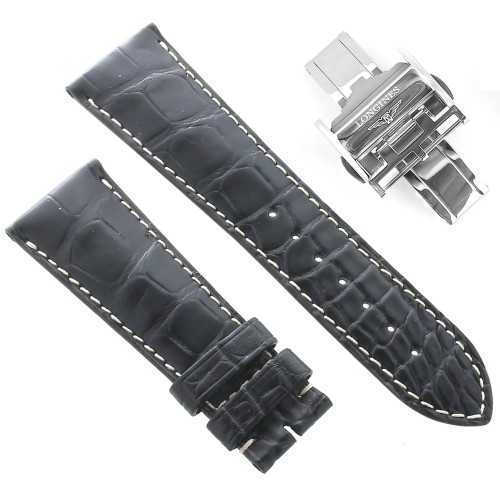Longines Cinturino Alligatore L682120260 FDA Nero Opaco 25/20 mm