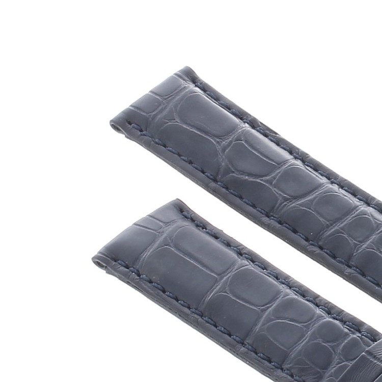 Cinturino Alligatore Blu Grigio Opaco 18/16 mm bombatura 3,5 mm classico