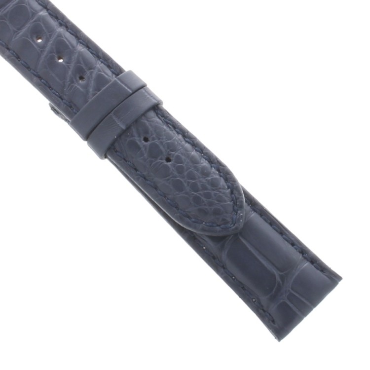Cinturino Alligatore Blu Grigio Opaco 18/16 mm bombatura 3,5 mm classico