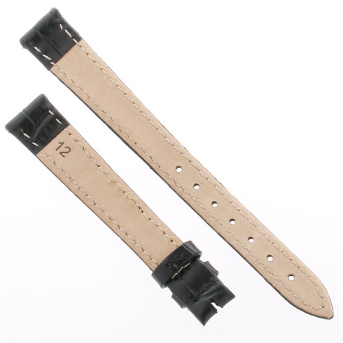 Cinturino Stampa Alligatore Nero Semilucido 12/10 mm B28B classico