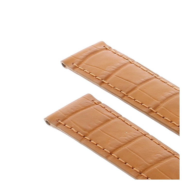 Longines Cinturino L682101267 Stampa Alligatore marrone gold brown color calfskin strap 18/16 mm