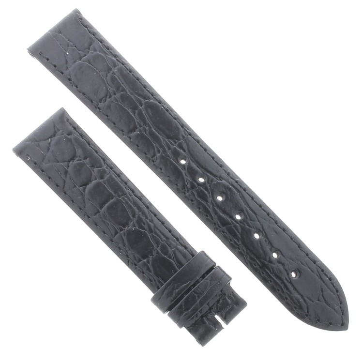 Longines Cinturino L682100662 Stampa Coccodrillo Nero Lucido 18/16 mm