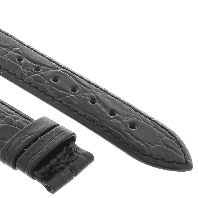 Longines Cinturino L682100662 Stampa Coccodrillo Nero Lucido 18/16 mm