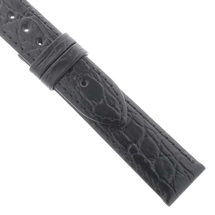 Longines Cinturino L682100662 Stampa Coccodrillo Nero Lucido 18/16 mm