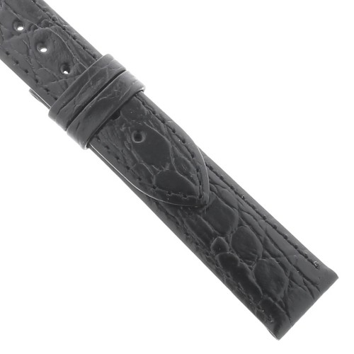 Longines Cinturino L682100662 Stampa Coccodrillo Nero Lucido 18/16 mm