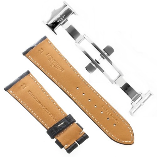 Longines Cinturino Alligatore L682120260 FDA Nero Opaco 25/20 mm