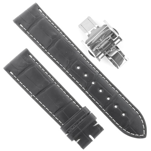 Longines Cinturino Alligatore L682120102 FDA Nero Opaco 20/18 mm