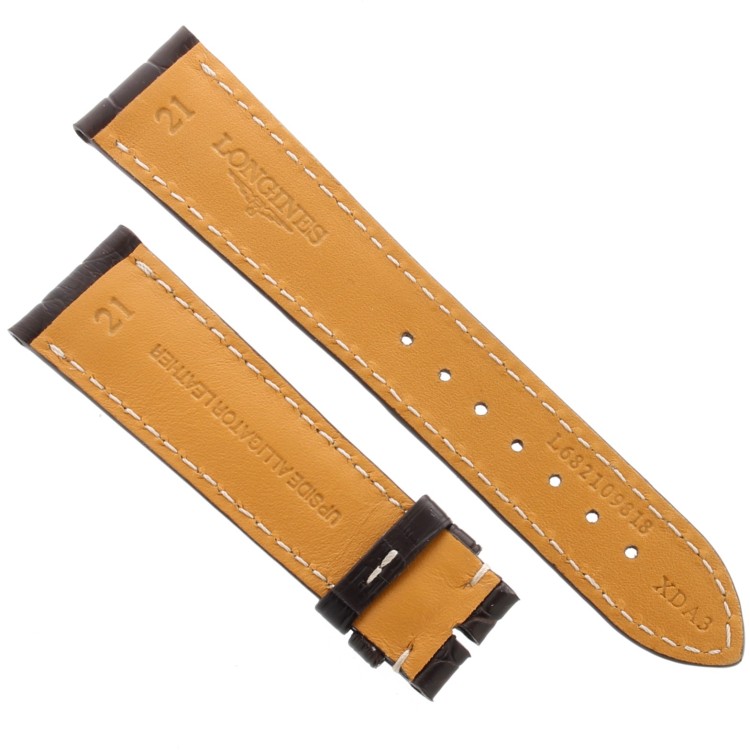 Longines Cinturino Alligatore  Marrone Opaco 21/18 mm