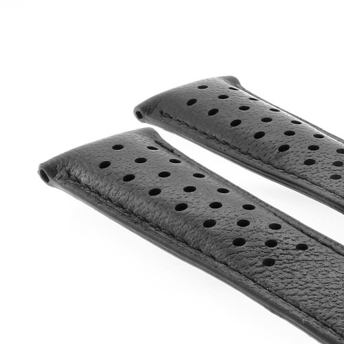 Tag Heuer Cinturino Monaco FC6356 FDA2 Pelle Nera Forata 22/18 mm