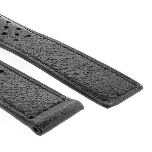 Tag Heuer Cinturino Monaco FC6356 FDA2 Pelle Nera Forata 22/18 mm