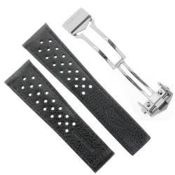 Tag Heuer Monaco Black perforated leather Strap 22 mm/18 FC6356 FDA 2