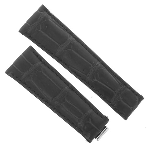 Cinturino Rolex Aftermarket Compatibile Alligatore Nero opaco 20/16 mm B42B