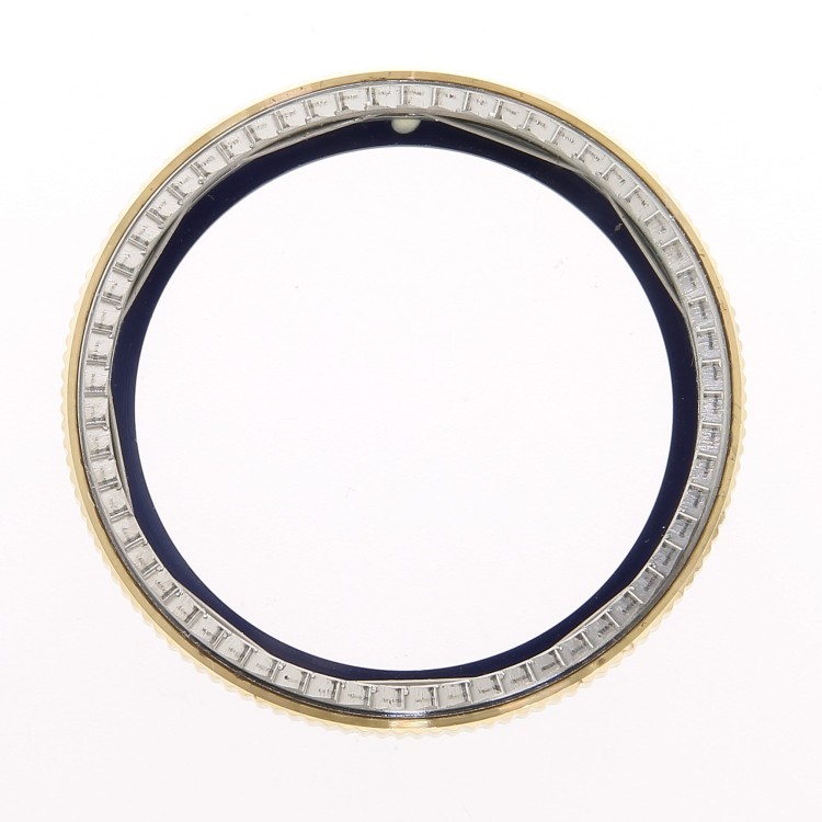 Zenith Lunetta acciaio ed oro con inserto serigrafia blu per ref 53.0370.400  El Primero Rainbow