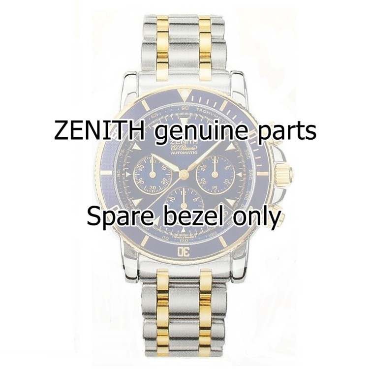 Zenith Lunetta acciaio ed oro con inserto serigrafia blu per ref 53.0370.400  El Primero Rainbow