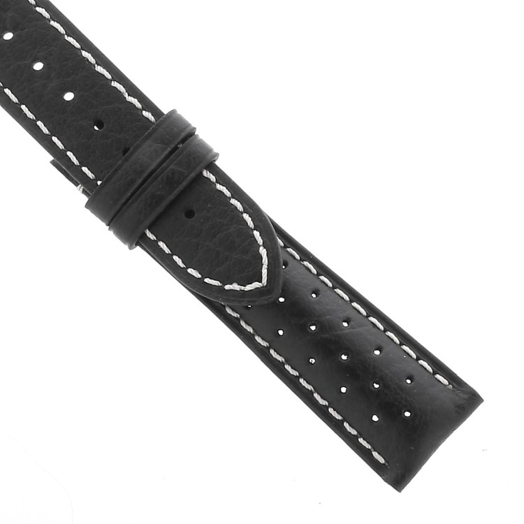Frederique Constant Cinturino FCS-BW21x18CLIP pelle forata Nera 21-18 mm