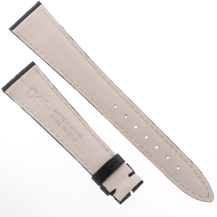 Cinturino Sartoriale Alligatore Nero Opaco 19/14 mm B32B.