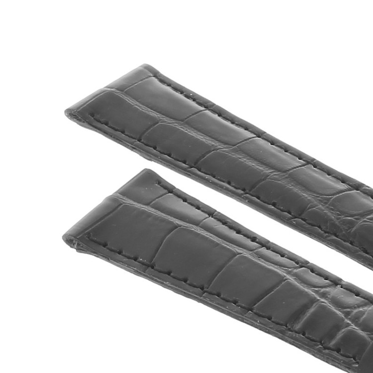 Cinturino Sartoriale Alligatore Nero Opaco 19/14 mm B32B.