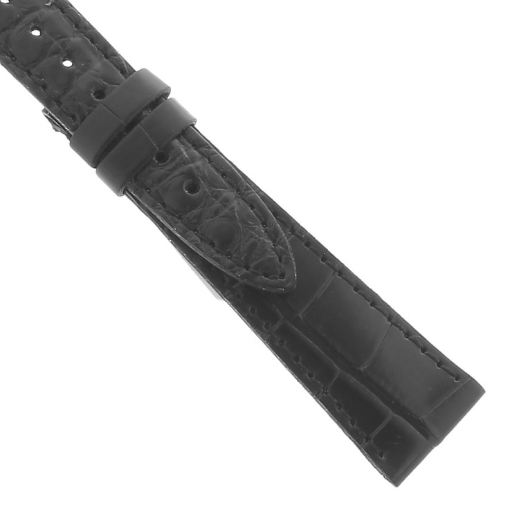 Cinturino Sartoriale Alligatore Nero Opaco 19/14 mm B32B.