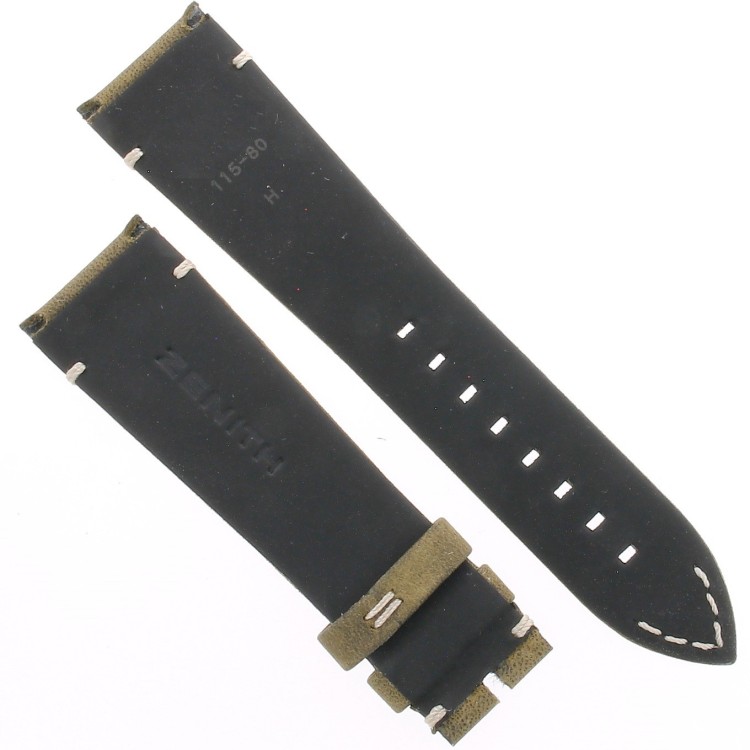 Zenith Cinturino 27.00.2321.773  Pelle Nubuck verde oily con interno in Caucciù   23/21 mm per orologio e cronografo Type 20