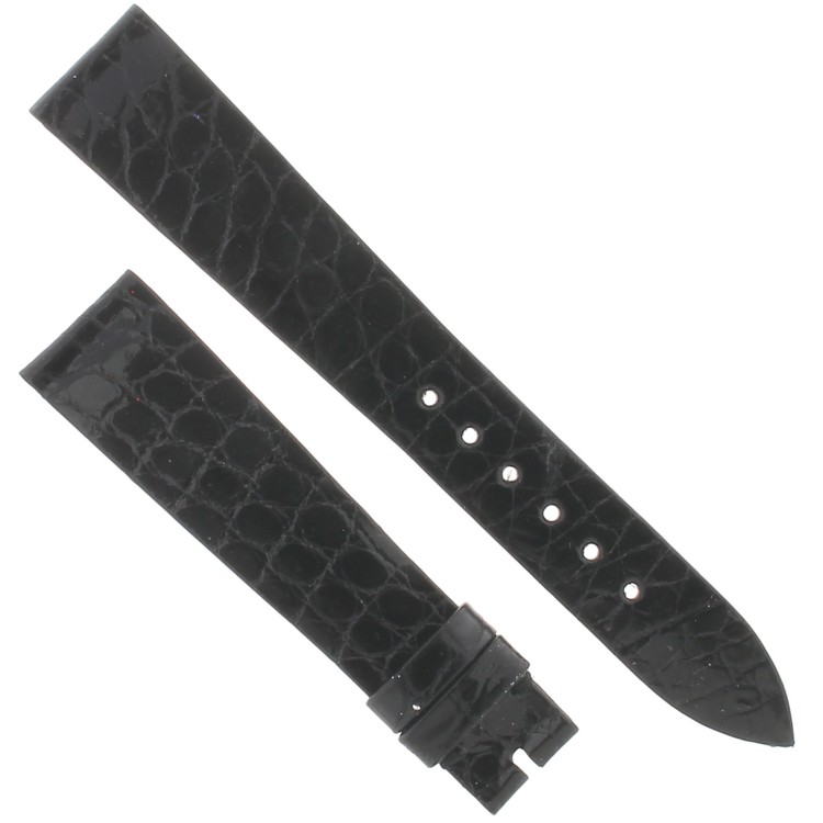 Patek Philippe Cinturino Alligatore nero lucido 18/14 mm
