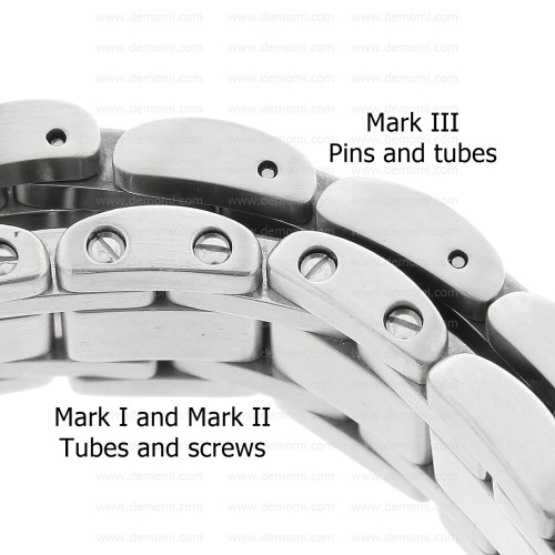 Zenith Maglia per Bracciale Rainbow Mark I e Mark II  acciaio con Viti  . Misure 17,3 x 9,9 x 3,7 mm