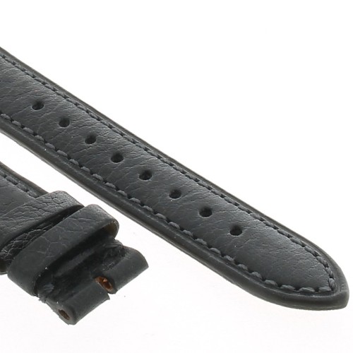Cinturino Bufalo Cucito a Mano Nero opaco 20/16 mm classico