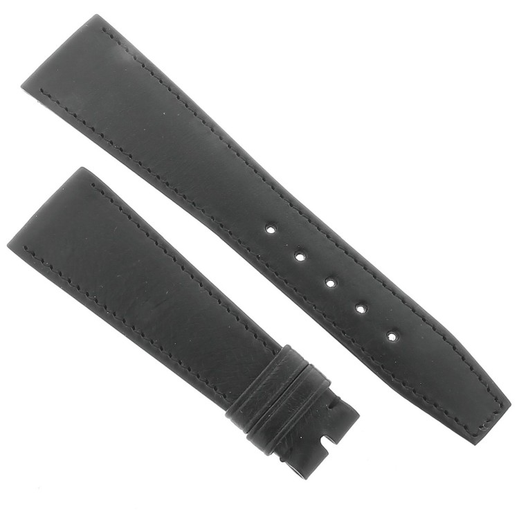 OMEGA cinturino pelle Nera Vintage 22/16 con cuciture nere.Lunghezza spezzoni 115/75 mm. Spessore 3 mm all'ansa.