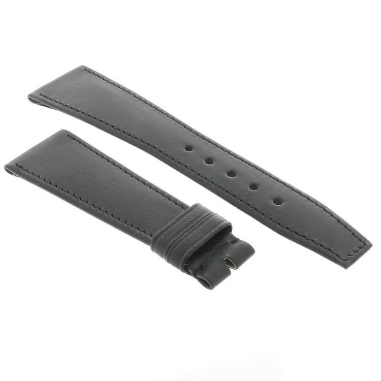 OMEGA cinturino Vintage pelle Nero 22/16 con cuciture