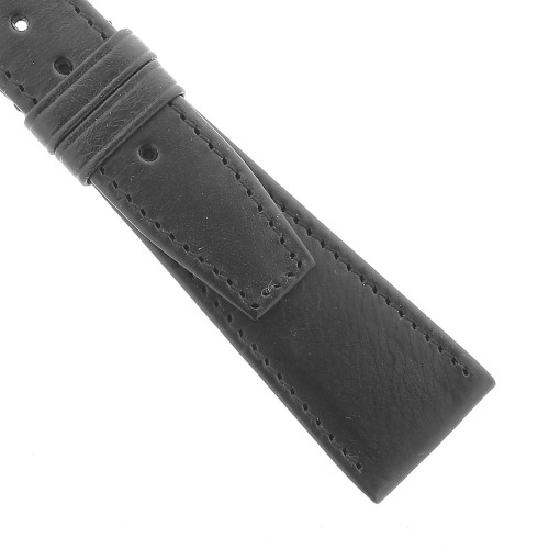 OMEGA cinturino Vintage pelle Nero 22/16 con cuciture
