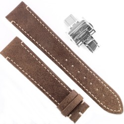 Longines Cinturino L682152342 FDA Pelle Marrone Opaco cuciture chiare 20/18 mm
