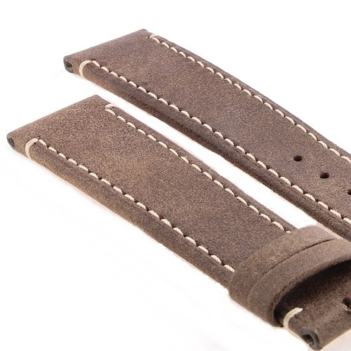 Longines Cinturino L682152342 FDA Pelle Marrone Opaco cuciture chiare 20/18 mm