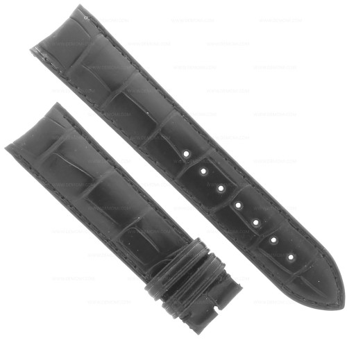 Cinturino non originale IWC Alligatore Nero Opaco 20/18 mm tipo Portoghese
