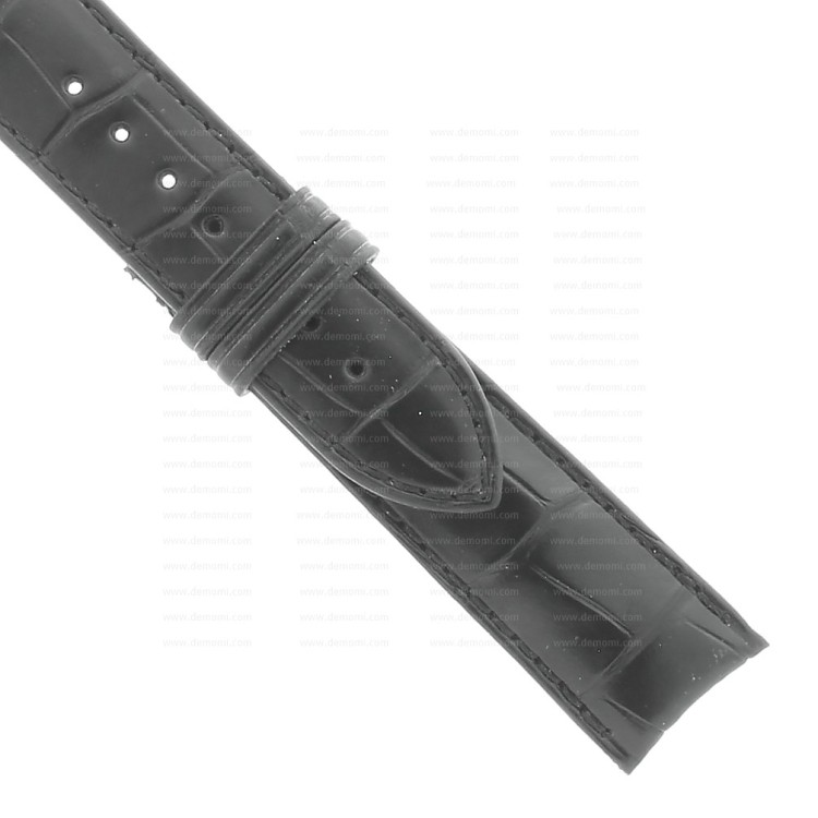 Cinturino non originale IWC Alligatore Nero Opaco 20/18 mm tipo Portoghese