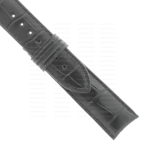 Cinturino Sartoriale Alligatore Nero opaco 20/18 mm B45B ansa curva 