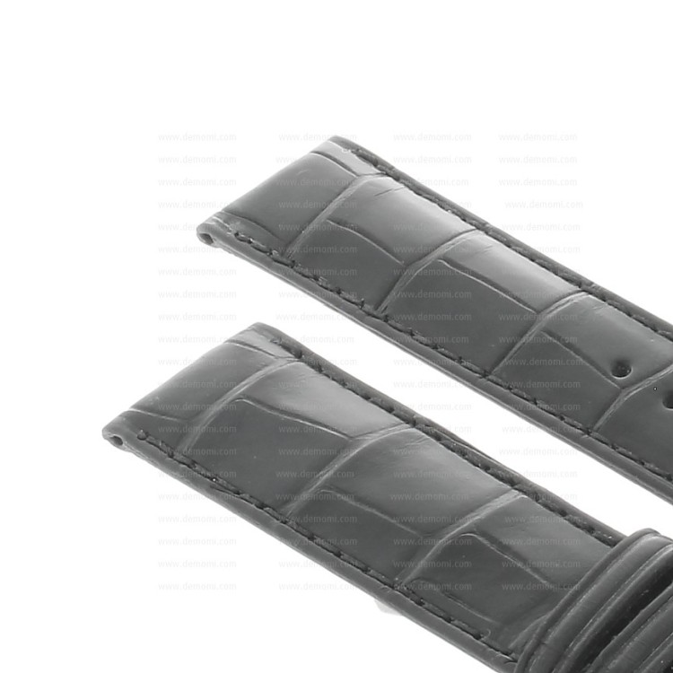 Cinturino non originale IWC Alligatore Nero Opaco 20/18 mm tipo Portoghese