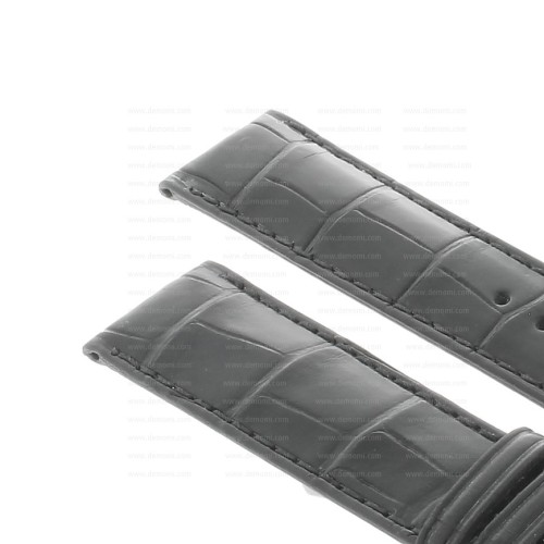 Cinturino non originale IWC Alligatore Nero Opaco 20/18 mm tipo Portoghese
