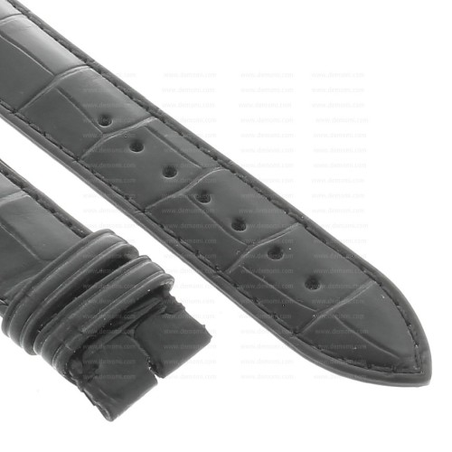 Cinturino non originale IWC Alligatore Nero Opaco 20/18 mm tipo Portoghese